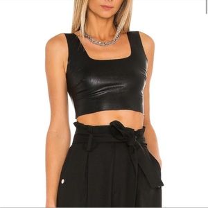 Commando Faux Leather Crop Top black Revolve Small S